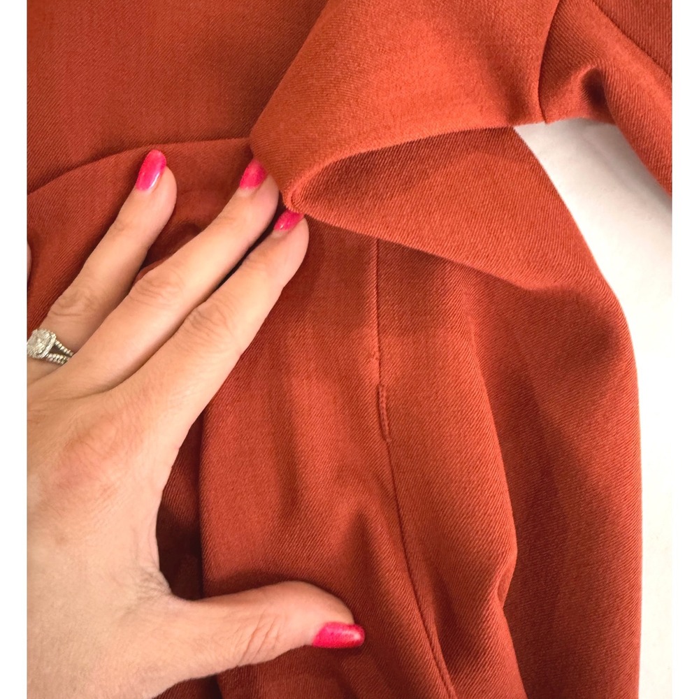 MM.LaFleur Etsuko Dress Rust Orange 3/4 Sleeve Sheath 12 Office Minimalist Work - Picture 7 of 8